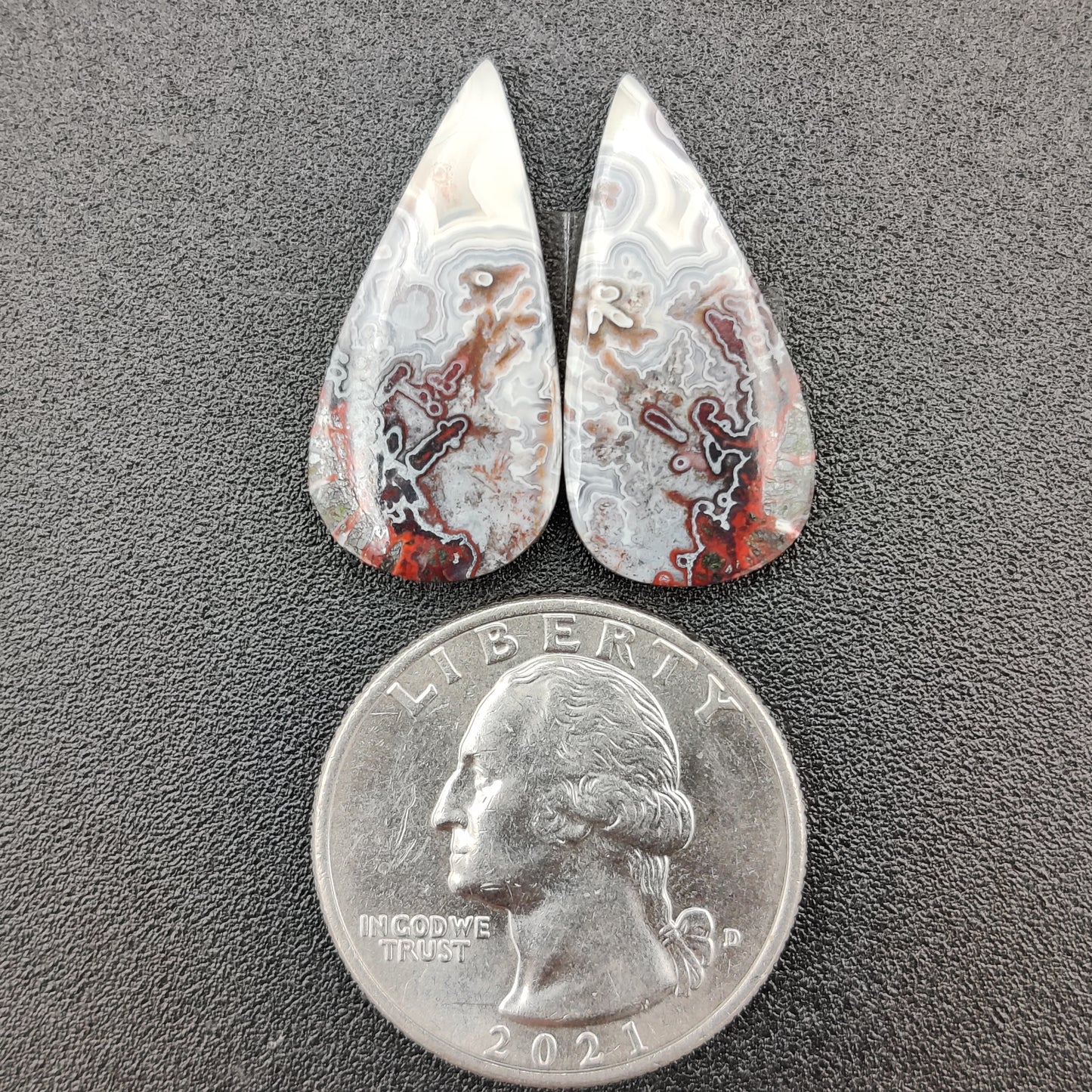 Crazy Lace Agate Earring Cabochon Pair 15.9 carats (3.18g)