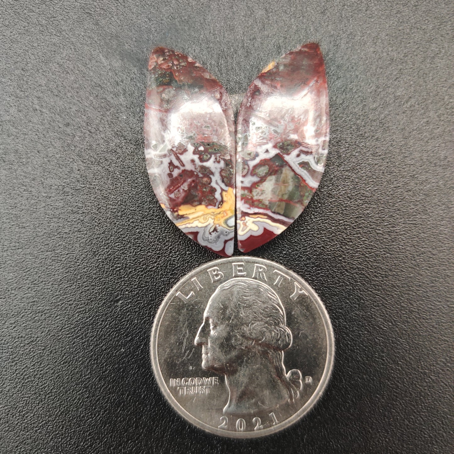 Crazy Lace Agate Earring Cabochon Pair 22.4 carats (4.48g)