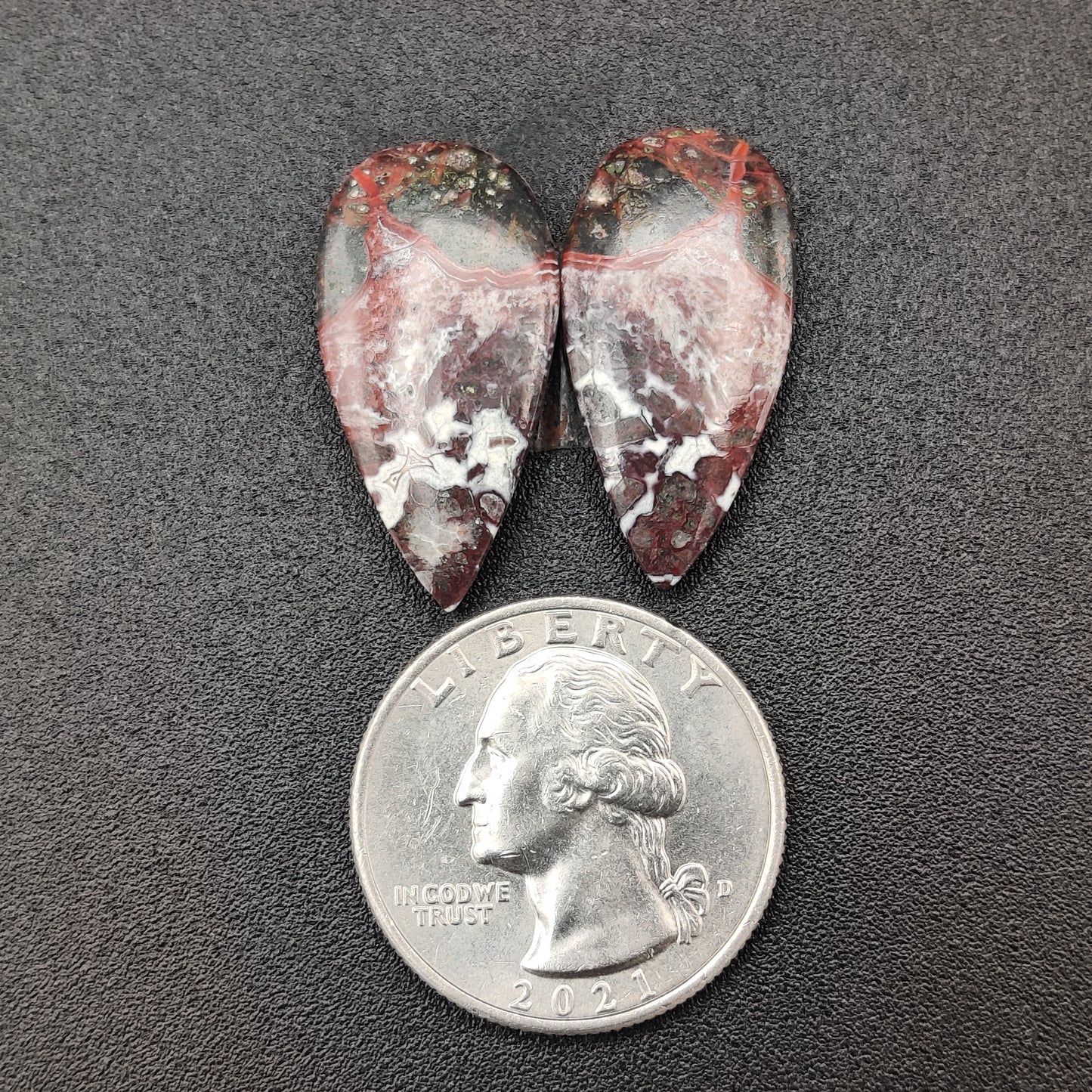 Crazy Lace Agate Earring Cabochon Pair 21.85 carats (4.37g)