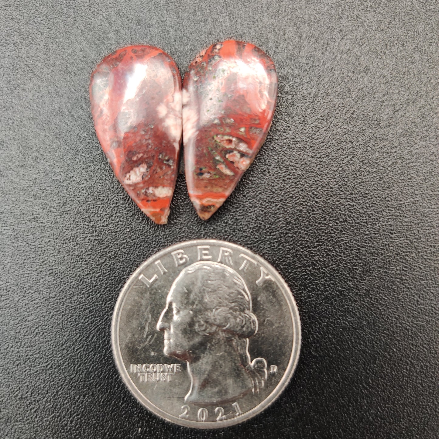 Crazy Lace Agate Earring Cabochon Pair 17 carats (3.4g)