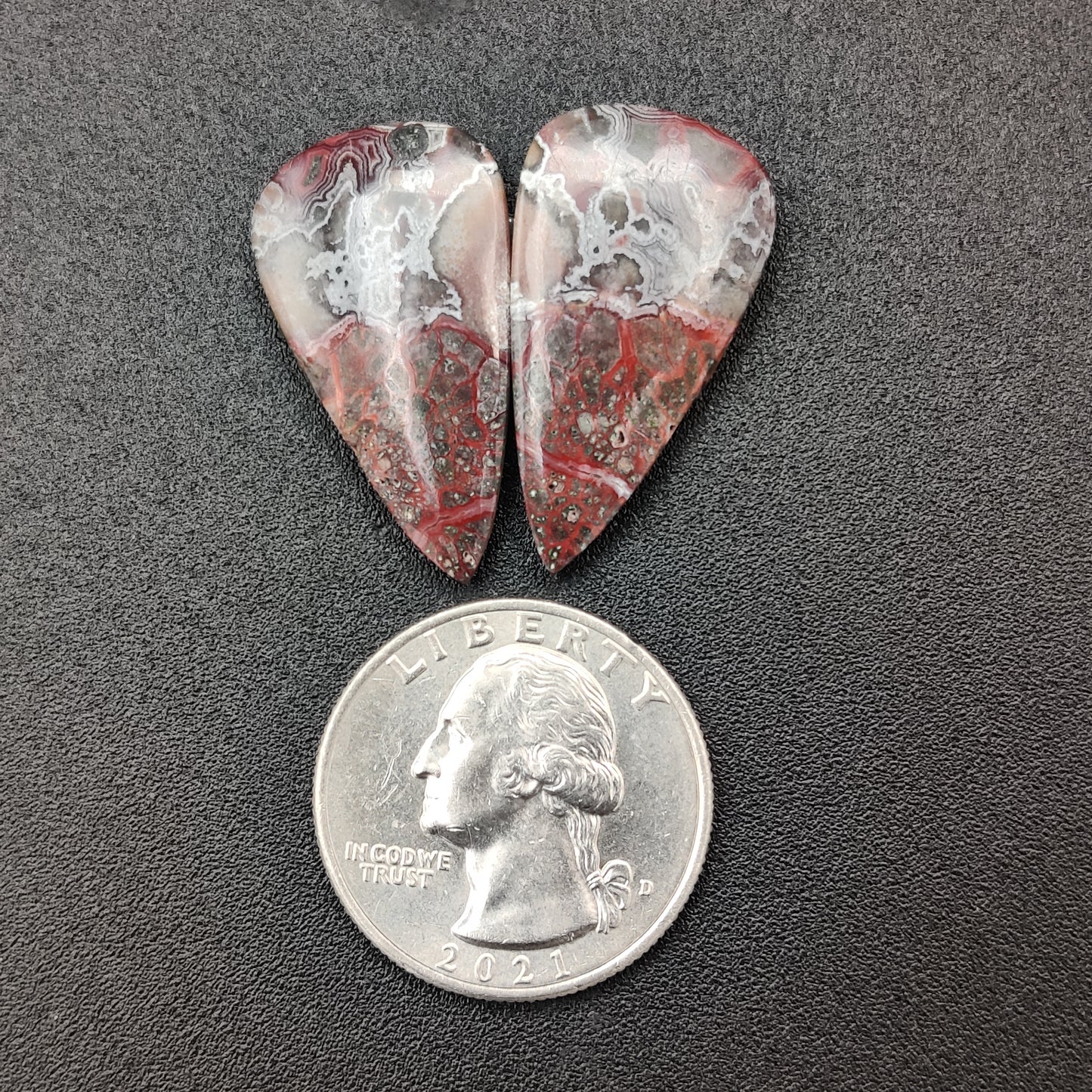 Crazy Lace Agate Earring Cabochon Pair 27 carats (5.4g)
