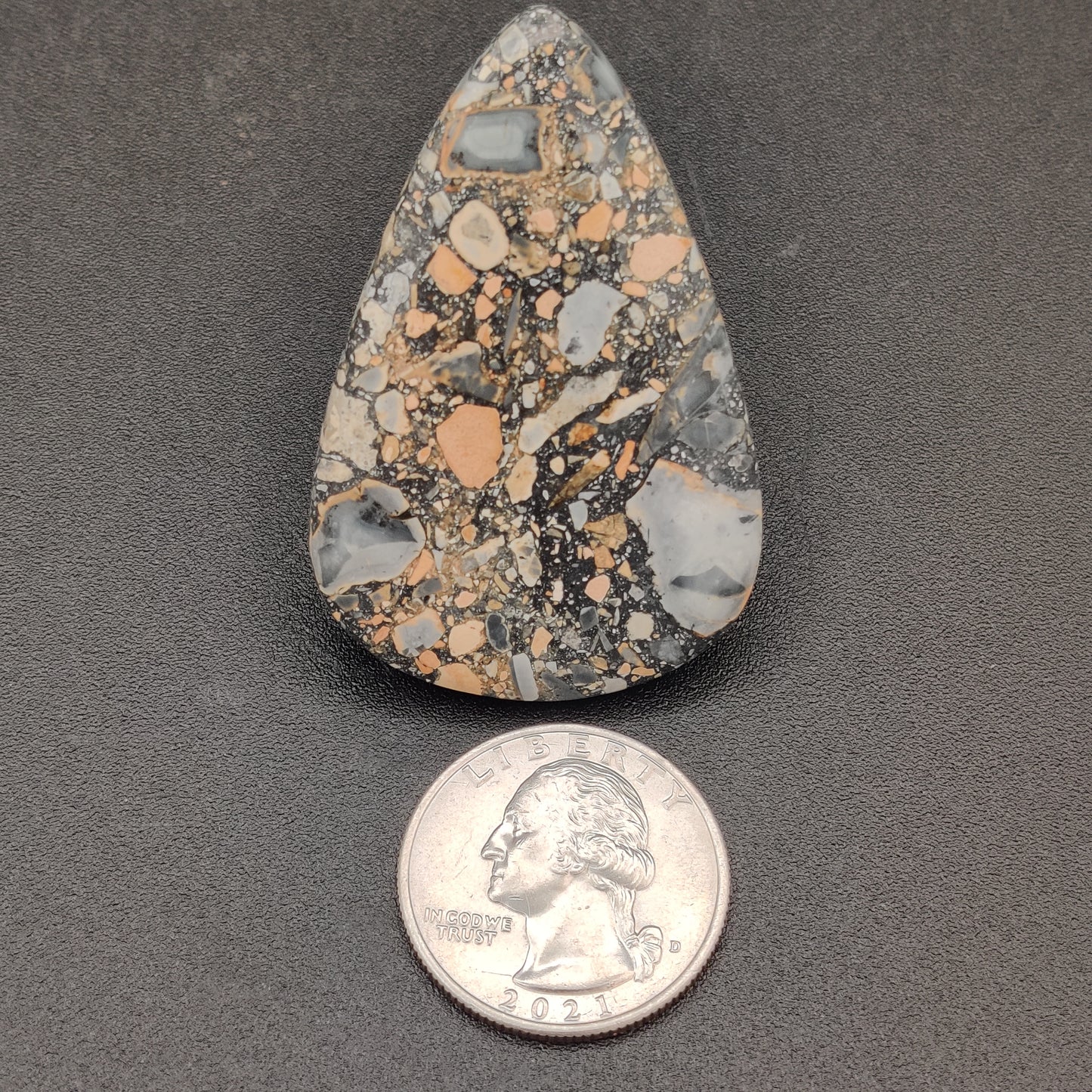 Brecciated Maligano Jasper Cabochon 76.6 carats (15.32g)